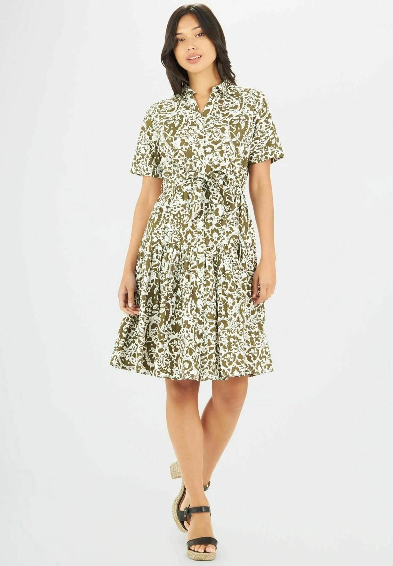 With Ruffle - Blousejurk - Verde Militare 3 With Ruffle - Blousejurk - Verde Militare