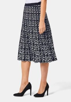 GOLDNER Hochwertiger Jacquard - A-Lijn Rok - Black /White Patterned -Mode Dames Winkel 0e29e908cdfe4faf88e2fe7029cfa951