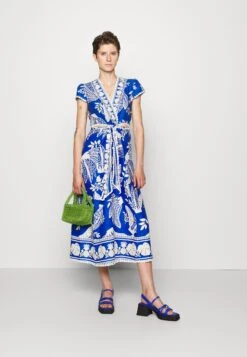 Farm Rio Midi Dress - Jurk - Lace Bananas Navy Blue -Mode Dames Winkel 0f292291cc814e6a8d844352cefdf696