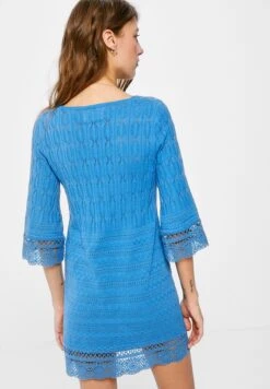 Springfield Short Structured - Gebreide Jurk - Dark Blue -Mode Dames Winkel 14fa205da96a471ea7e2ba0045fd6058