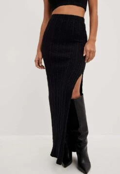 NA-KD StrukturierterMit Schlitzdetail - Maxirok - Black