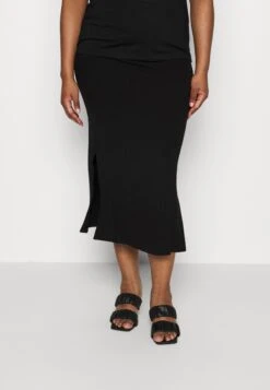 Objjamie Rib Long Skirt Plus Size - Kokerrok - Black