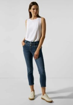 STREET ONE In 7/8 - Slim Fit Jeans - Blau -Mode Dames Winkel 23cb682ef6e44a32b8a011706d17a30b