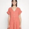 Madewell Nannie Cuff Button Down Tiered Mini Double Gauze - Jurk - Rot -Mode Dames Winkel 27e1bf39ffeb46d3b862951d6808440c