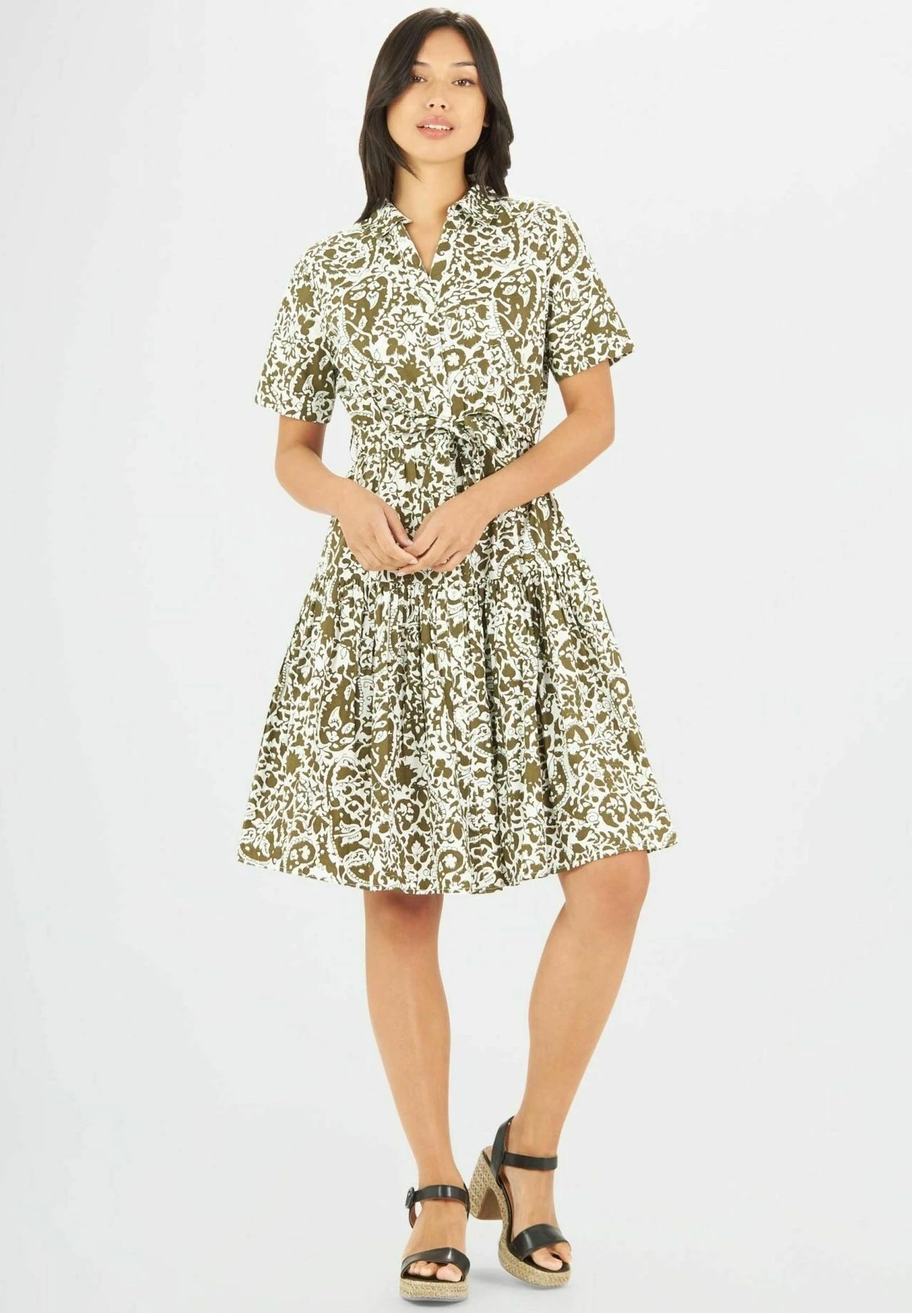 With Ruffle - Blousejurk - Verde Militare 4 With Ruffle - Blousejurk - Verde Militare - Afbeelding 2