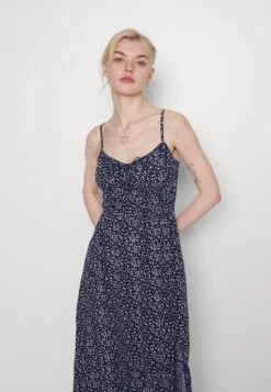 Hollister Co. Bare Channeled Bodice Midi - Jurk - Navy Blue -Mode Dames Winkel 29e596e1fdf24efc8aec3baf0612341a