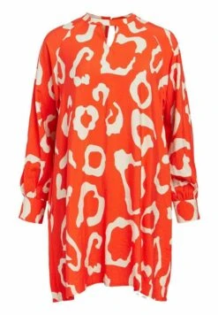 Object Print - Jurk - Hot Coral -Mode Dames Winkel 2b1d11f858674d81b455dc18a34825e3