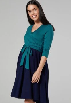 Ciążowa Z Funkcją Karmienia - Jurk - Butelkowa Zieleń Granatowy -Mode Dames Winkel 2de2d22df334498fa90d4e2665822f41