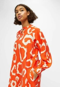 Object Print - Jurk - Hot Coral -Mode Dames Winkel 3fc7137e3ab24942857d606ef08cb526
