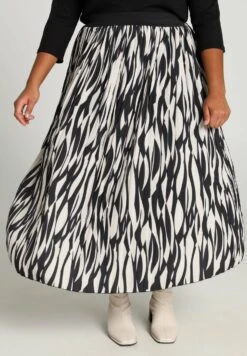 Longue PlisséeÀ Imprimé Bicolore - A-Lijn Rok - Black -Mode Dames Winkel 4092359cc4dc4e46855158573d9ebc3b