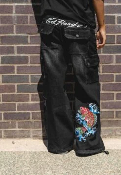 Ed Hardy Koi-Fishing - Relaxed Fit Jeans - Washed Black -Mode Dames Winkel 428b077adbdb4bc98712ae8c0145b28a
