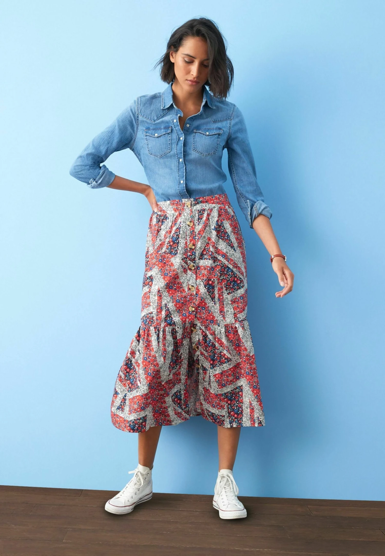 Next Button Through Standard - A-Lijn Rok - Coronation Print 3 Next Button Through Standard - A-Lijn Rok - Coronation Print