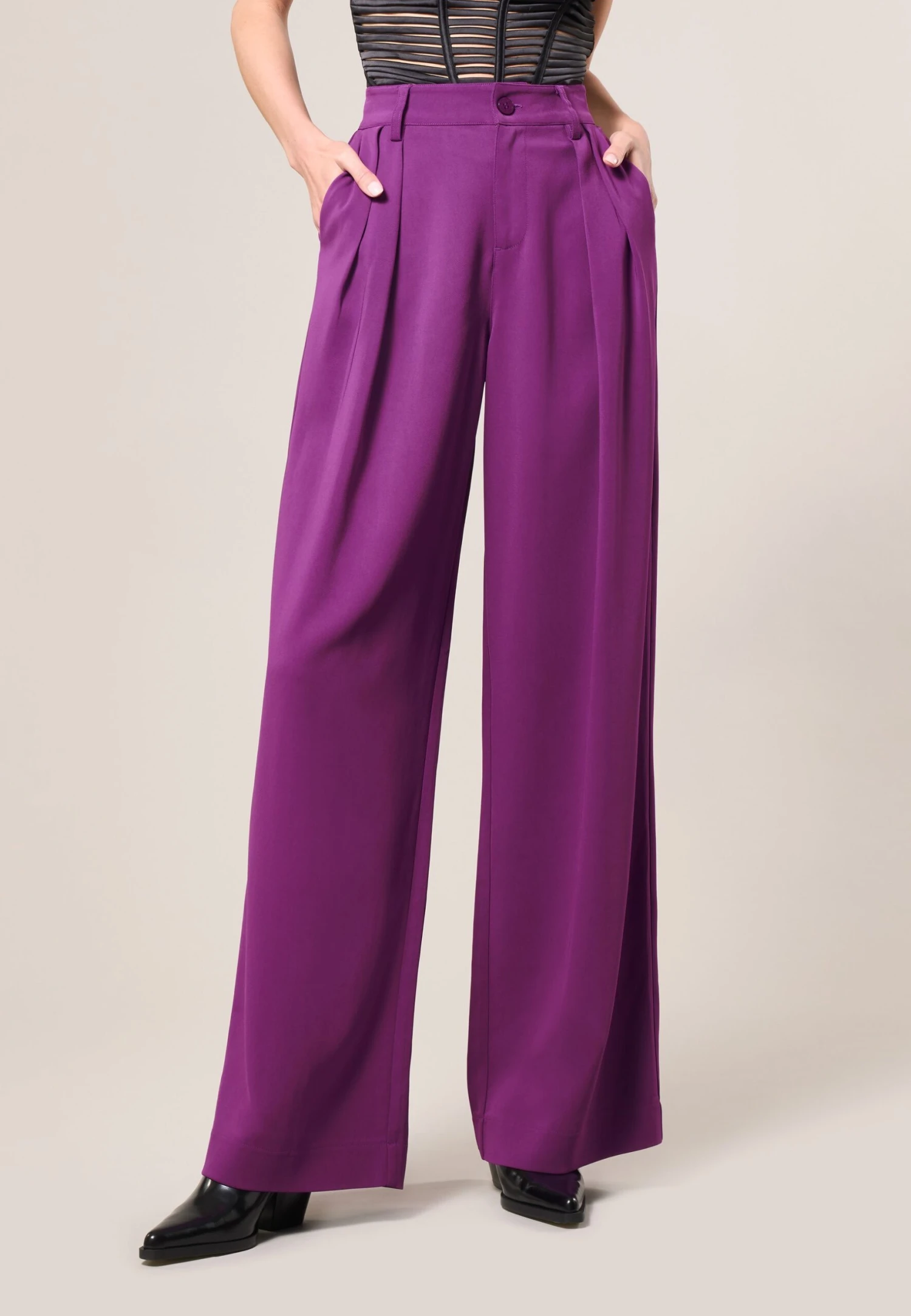 Cady Pleated- Broek - Purple 2 Cady Pleated- Broek - Purple