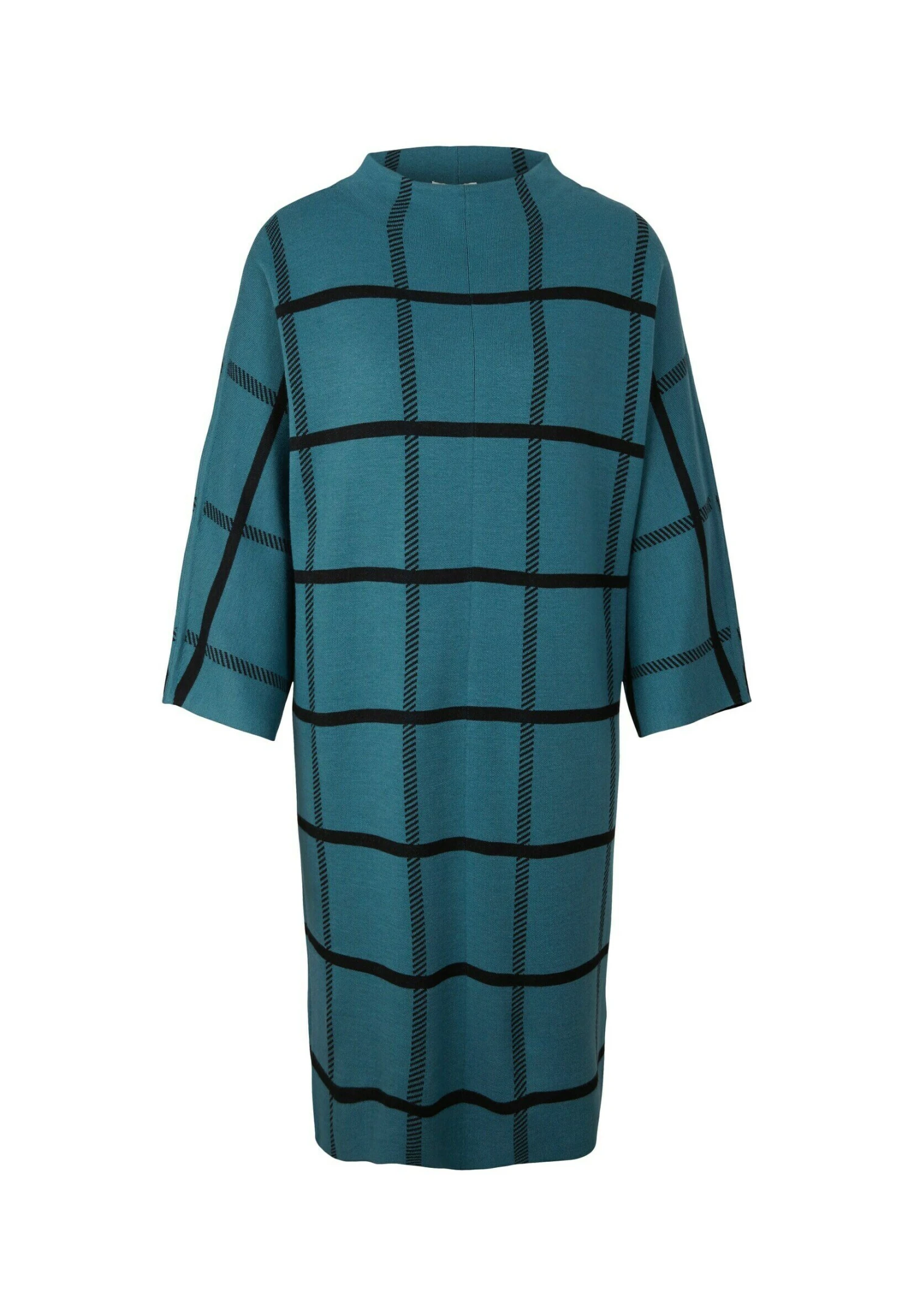 Tom Tailor Gebreide Jurk - Teal Blue Knit Check Design 8 Tom Tailor Gebreide Jurk - Teal Blue Knit Check Design - Afbeelding 6
