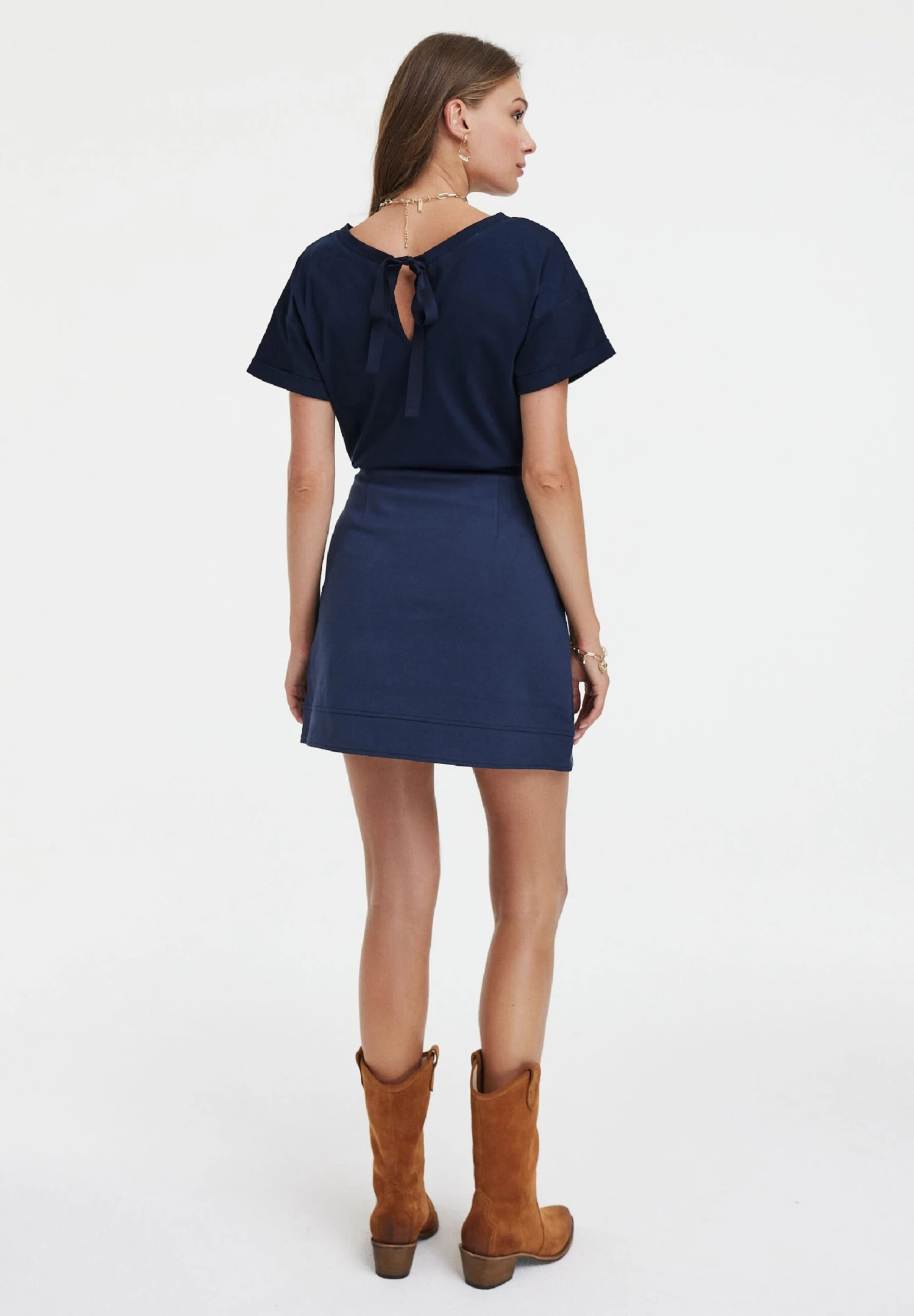 Back To 70'S - A-Lijn Rok - Navy 5 Back To 70'S - A-Lijn Rok - Navy - Afbeelding 3