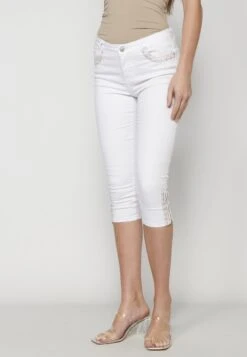 Koroshi Pirate- Jeansshort - Blanco/White -Mode Dames Winkel 5105994bb22649c480cd96295d6c40d2