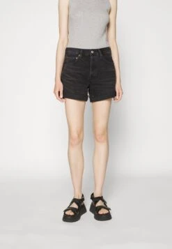 AGOLDE Parker Long With Cuff - Jeansshort - Black -Mode Dames Winkel 556b8500e9a64d9ebed2c85b56f81a34