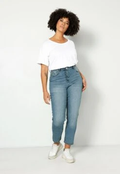 Slim Fit Jeans - Middle Blue -Mode Dames Winkel 592515e85ebf4a0a8e0c73f3a5a1ec2d