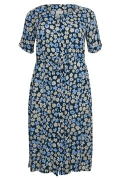 Kctiri Ami- Jurk - MidnightBlue Flower Print -Mode Dames Winkel 5d9be815f0a449db9dffd9289905fe89