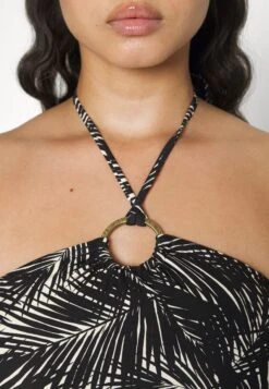 MICHAEL Michael Kors Sonoran Palm Logo Ring Halter One Piece - Badpak - Black -Mode Dames Winkel 60097fbf83dd4c3f8415e7c30cdd8983