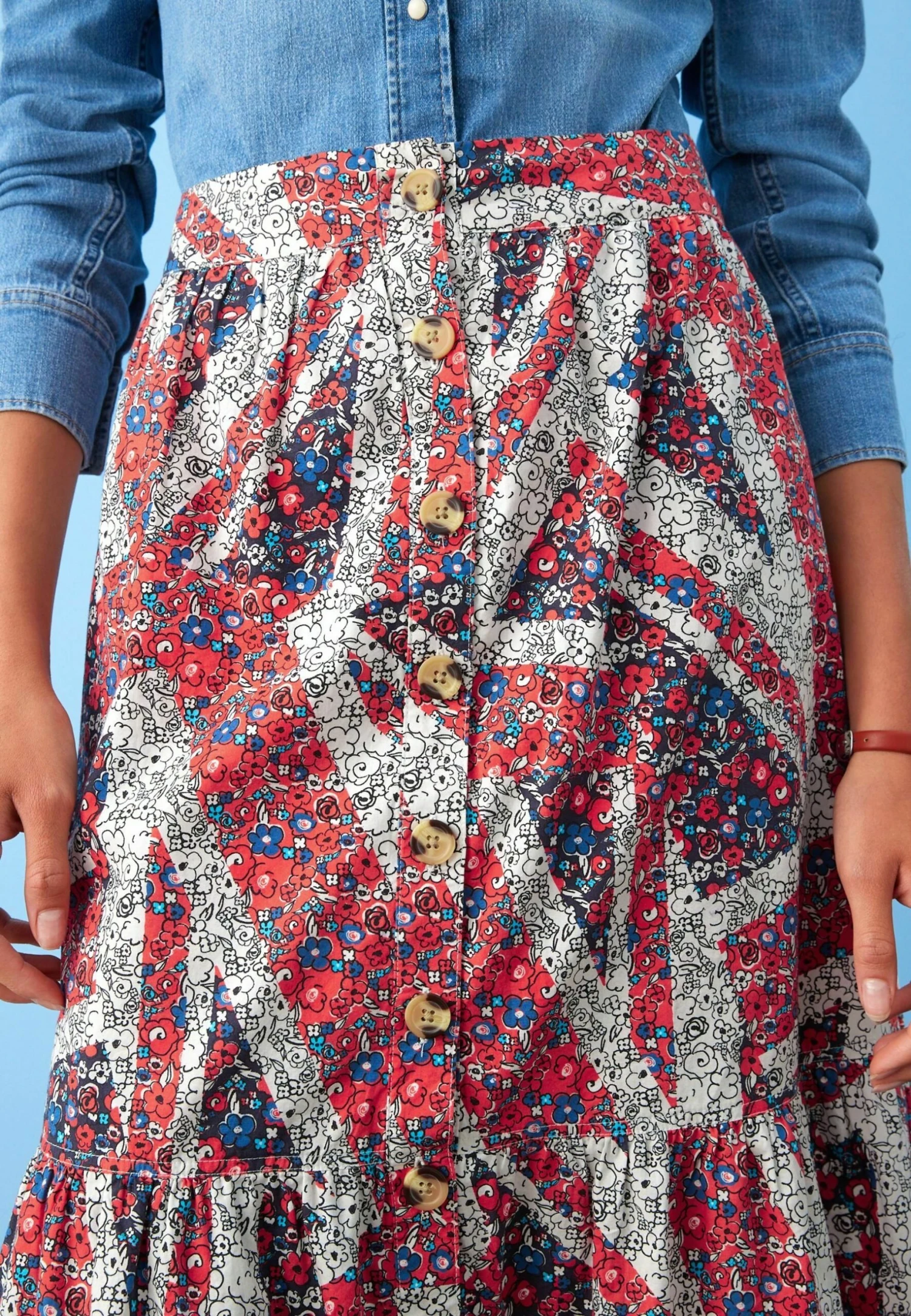 Next Button Through Standard - A-Lijn Rok - Coronation Print 6 Next Button Through Standard - A-Lijn Rok - Coronation Print - Afbeelding 4