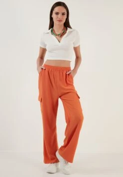 LELA Regular Fit - Cargobroek - Orange -Mode Dames Winkel 69391428288e4506b1af44b02549a069