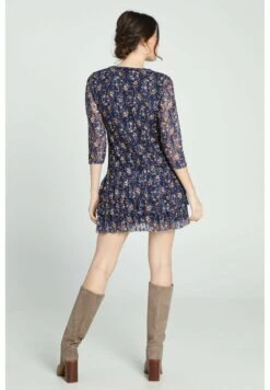 Avec Volants En Dentelle Imprimé Floral - Jurk - Navy -Mode Dames Winkel 6b9d86714f304bcfa5ae240e887447fb