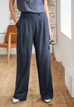 Next Smart Wide Leg Standard - Cargobroek - Navy Blue Stripe -Mode Dames Winkel 6cd9dd766d9c414b9af323c2d0e3f3a0