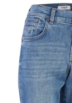 Angels Pocket Darleen Crop Tu Chain Mit Ziernähten - Slim Fit Jeans - Blau -Mode Dames Winkel 6e38a015abb643718dbed4ebccf13353
