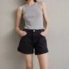 AGOLDE Parker Long With Cuff - Jeansshort - Black -Mode Dames Winkel 708c6806806243a6ae53301e1501f809