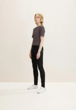 TOM TAILOR Denim Nela- Jeans Skinny Fit - Coated Black Denim -Mode Dames Winkel 7334f71c58a042b29931c30bc5ba0c7d