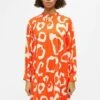 Object Print - Jurk - Hot Coral -Mode Dames Winkel 770f36484b3f4dbcbf6d3785fe87832d