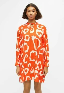 Object Print - Jurk - Hot Coral