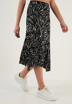 LELA Midi- A-Lijn Rok - Black White Striped 11 LELA Midi- A-Lijn Rok - Black White Striped -Mode Dames Winkel 79cd556302fc444e87dccbb0b41fc408