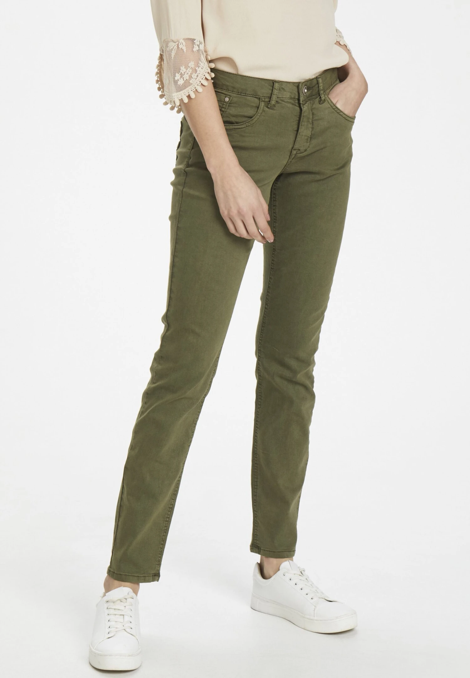 Cream Lottecr Plain Twill Coco Fit Bci - Slim Fit Jeans - Burnt Olive 2 Cream Lottecr Plain Twill Coco Fit Bci - Slim Fit Jeans - Burnt Olive
