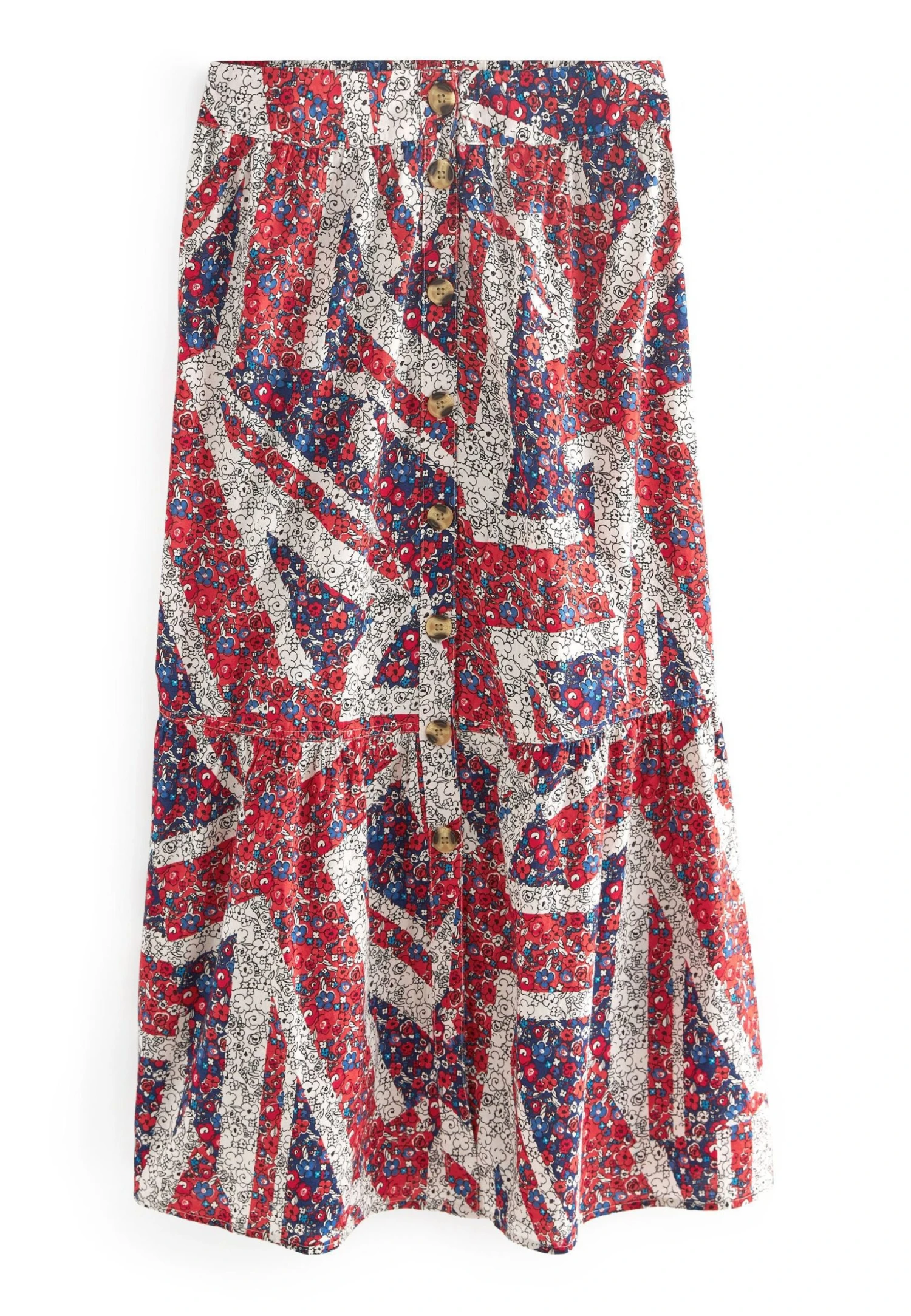 Next Button Through Standard - A-Lijn Rok - Coronation Print 8 Next Button Through Standard - A-Lijn Rok - Coronation Print - Afbeelding 6