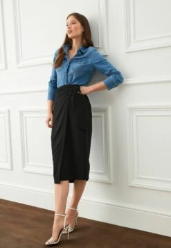 Next Front Midi Standard - Wikkelrok - Black -Mode Dames Winkel 81e38b1432c9489ba321f3cddfc7f179