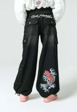 Ed Hardy Koi-Fishing - Relaxed Fit Jeans - Washed Black -Mode Dames Winkel 83138ba023294eafa07701ae3574c1d4