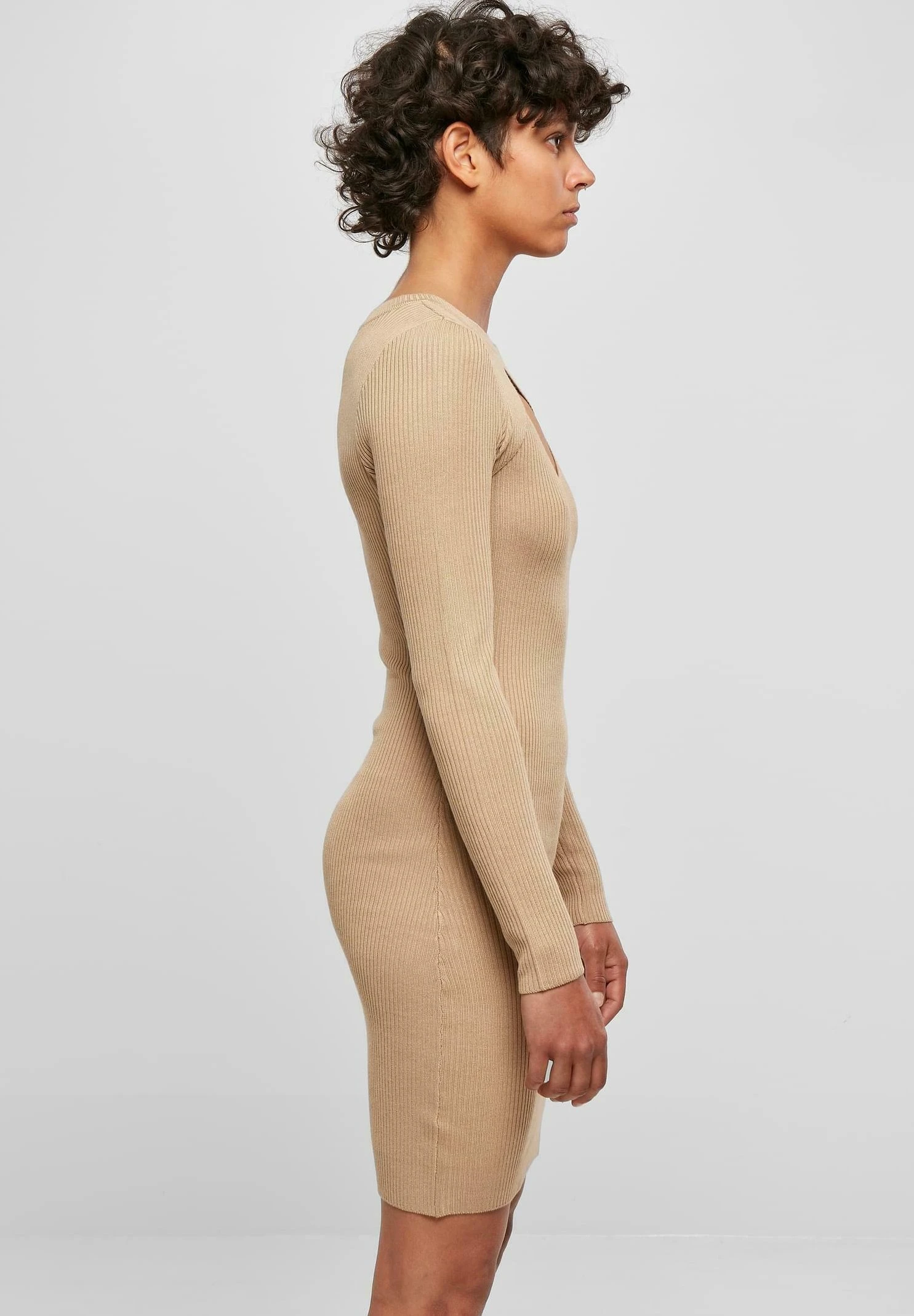 URBAN CLASSICS Cut Out - Etui-Jurk - Unionbeige 7 URBAN CLASSICS Cut Out - Etui-Jurk - Unionbeige - Afbeelding 5