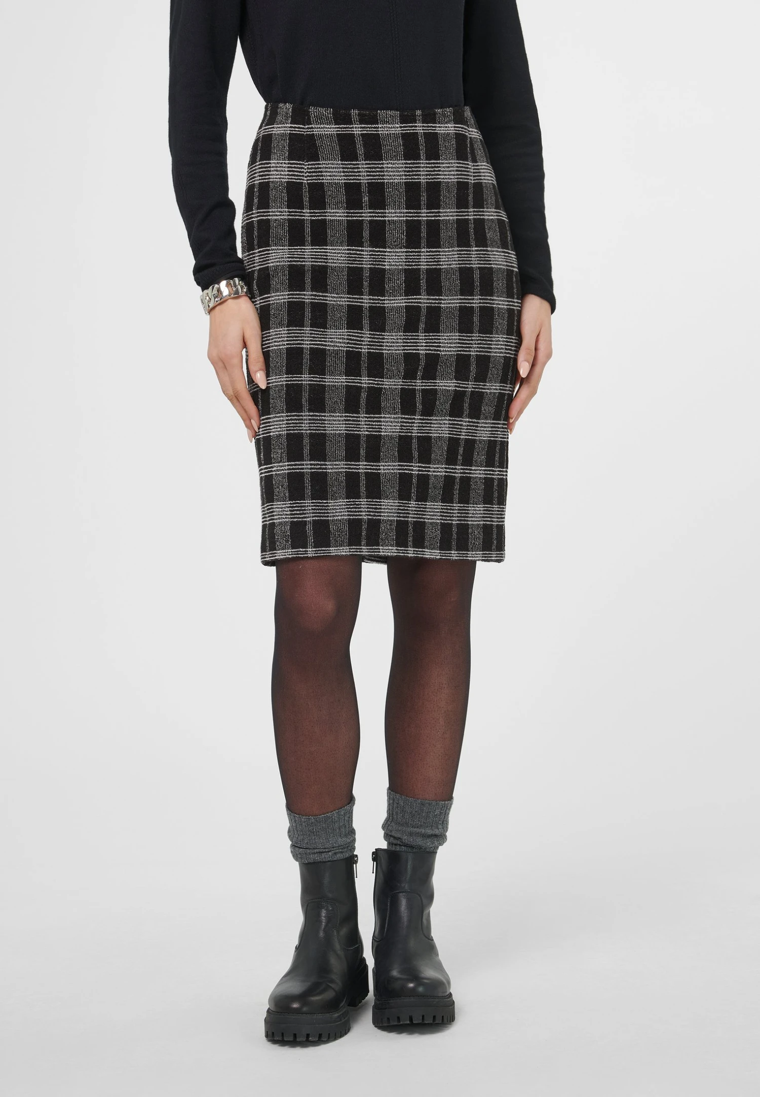 Mit Klassischem Karomuster - Kokerrok - Schwarz Wollweiß 3 Mit Klassischem Karomuster - Kokerrok - Schwarz Wollweiß