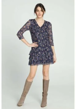 Avec Volants En Dentelle Imprimé Floral - Jurk - Navy -Mode Dames Winkel 865d3dc04e6b46a687e1996f67545c51