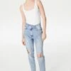 Twist Mom Fit - Straight Leg Jeans - L Indigo -Mode Dames Winkel 8e78ec1349ee4c8db3b328f9b33120b7