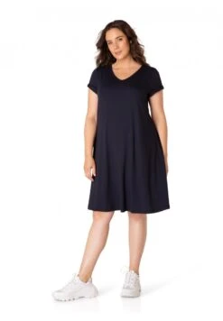 Abernathy - Jurk - Dark Blue -Mode Dames Winkel 953b35cb82f74f9ca1b6354375ee97cd