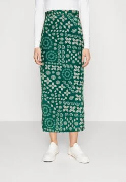 Cowries And Shellprint Midaxi Skirt - Maxirok - Green