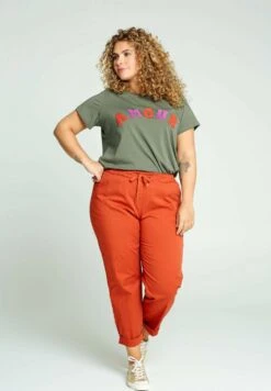 Unifarbene Mit HoherElastischer Taille - Broek - Orange 14 Unifarbene Mit HoherElastischer Taille - Broek - Orange -Mode Dames Winkel a69e3c9f2fbf4b63816f28ad109c5eaf