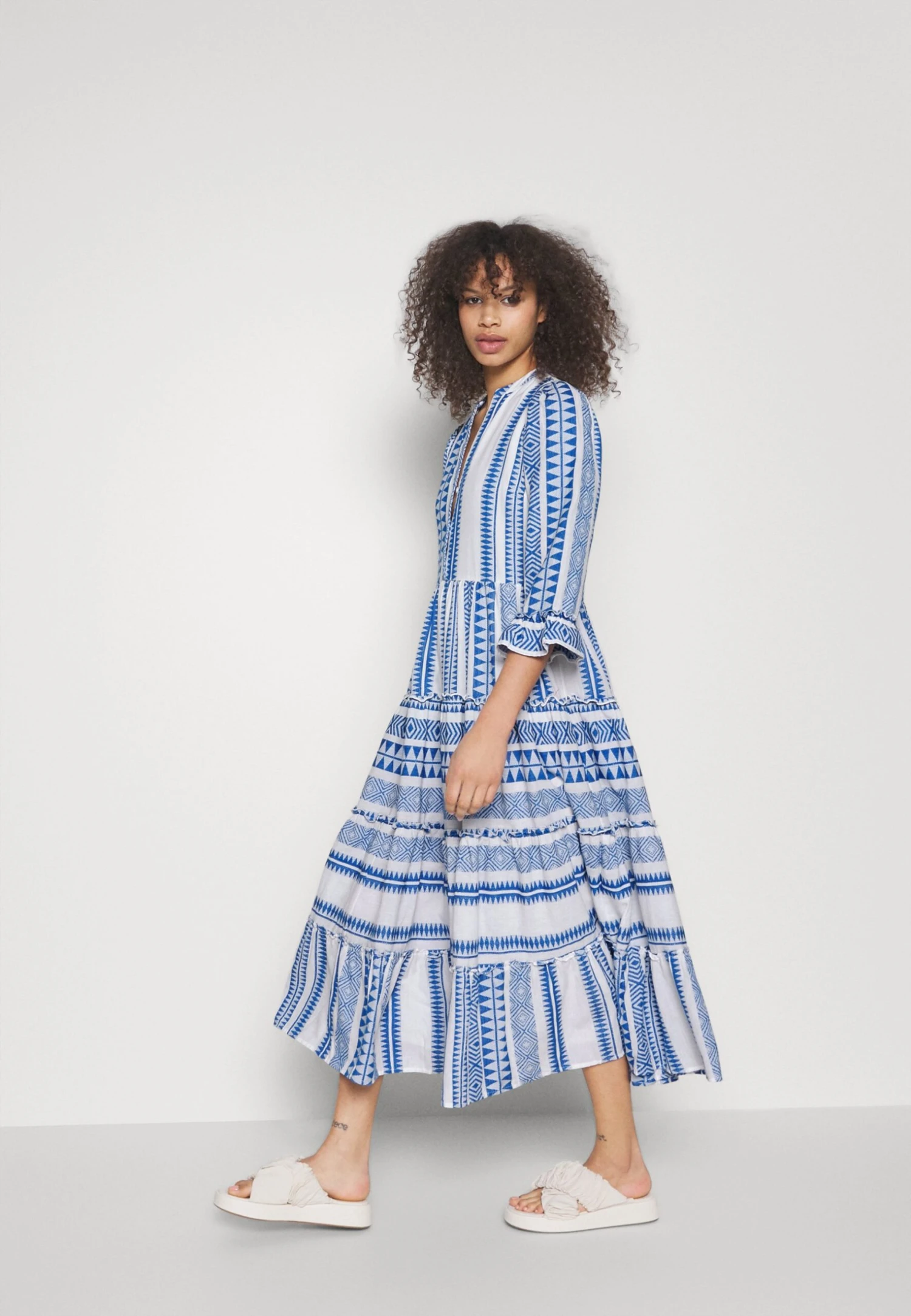 Yasanine 3/4 Midi Dress S. - Fest - Maxi-Jurk - Birchdetail:W. Olympian Blue 6 Yasanine 3/4 Midi Dress S. - Fest - Maxi-Jurk - Birchdetail:W. Olympian Blue - Afbeelding 4