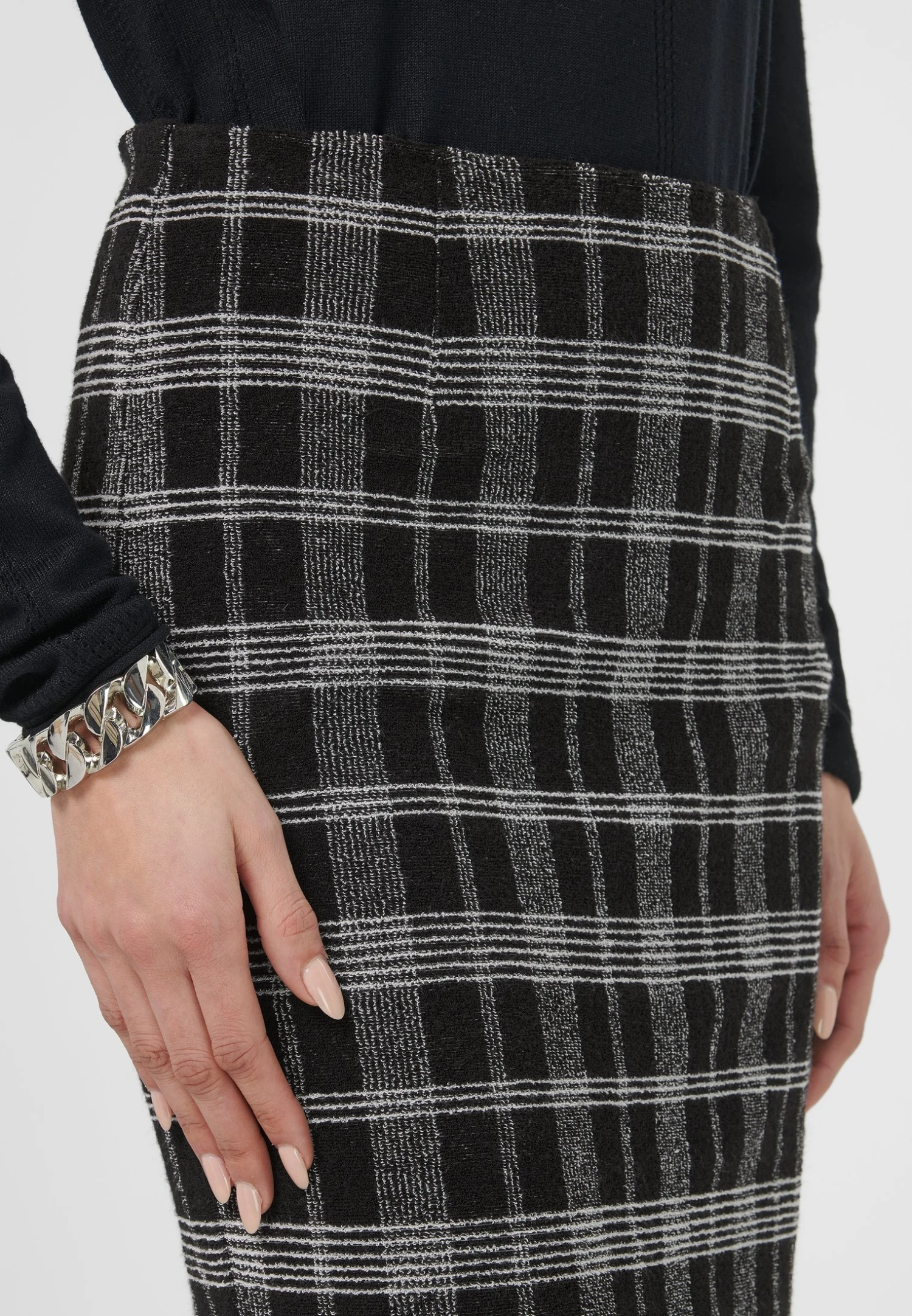 Mit Klassischem Karomuster - Kokerrok - Schwarz Wollweiß 6 Mit Klassischem Karomuster - Kokerrok - Schwarz Wollweiß - Afbeelding 4