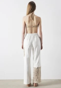 Ipekyol Straight FitWith Crochet Garnish - Broek - Ecru -Mode Dames Winkel ab71e731776f4f58bf9f8b6971d20134