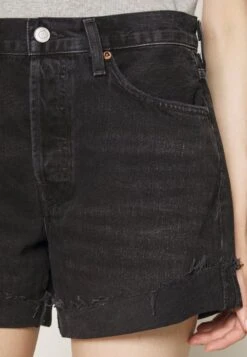 AGOLDE Parker Long With Cuff - Jeansshort - Black -Mode Dames Winkel ac9e2a91a59f44358c3a673033458676