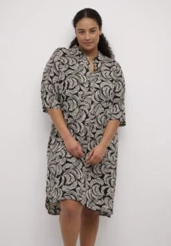 Kcmirta - Blousejurk - Black Deep Antique White Print